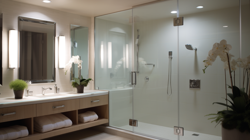 Elegant bathroom featuring Custom Glass Shower Door