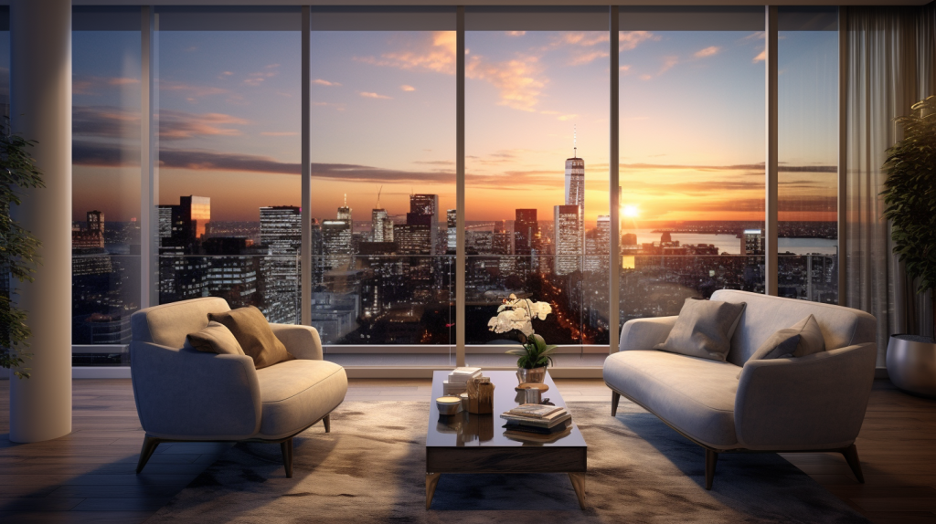 Elegant Tempered Glass Railings in Modern Living Room