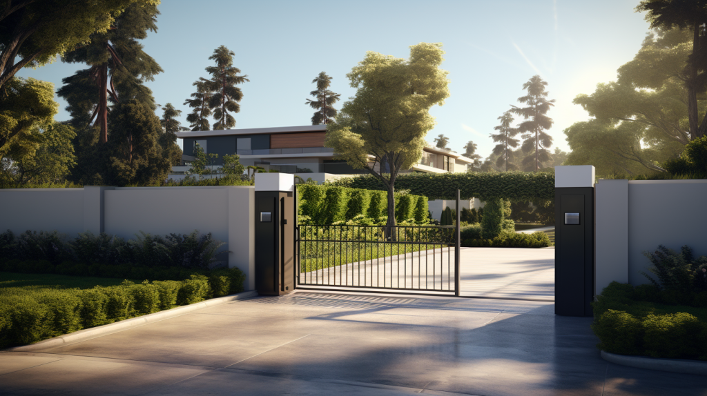 Iron Security Gate on a Driveway