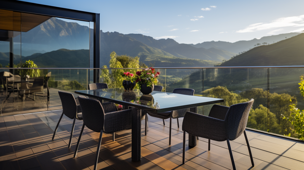 Sleek and modern glass railing in Burnaby residence