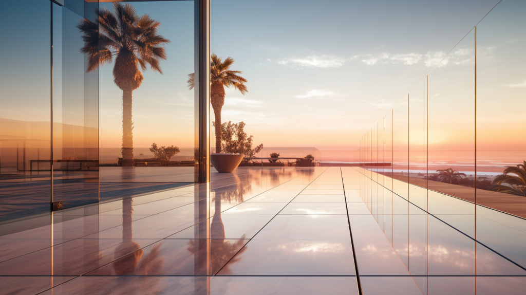 Elegant Frameless Glass Railings on a Sunny Balcony