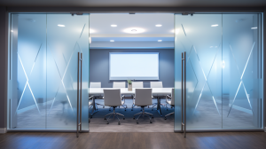Sophisticated Office Frosted Glass Door