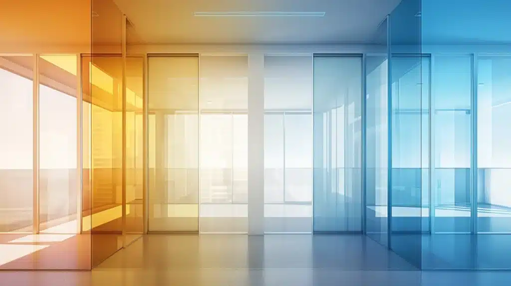 Comparative Display of Various Glass Types in Modern Architecture