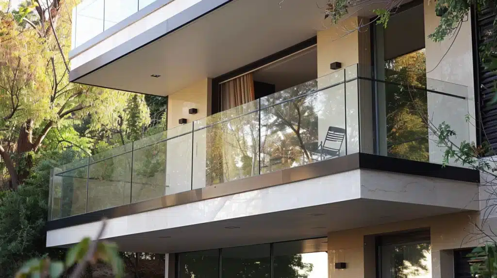 Sleek Tempered Glass Railings Enhancing Modern Home