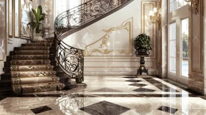 Elegant Metal Stair Railings in Modern Interior