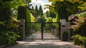 Modern aluminum gate at a Vancouver home