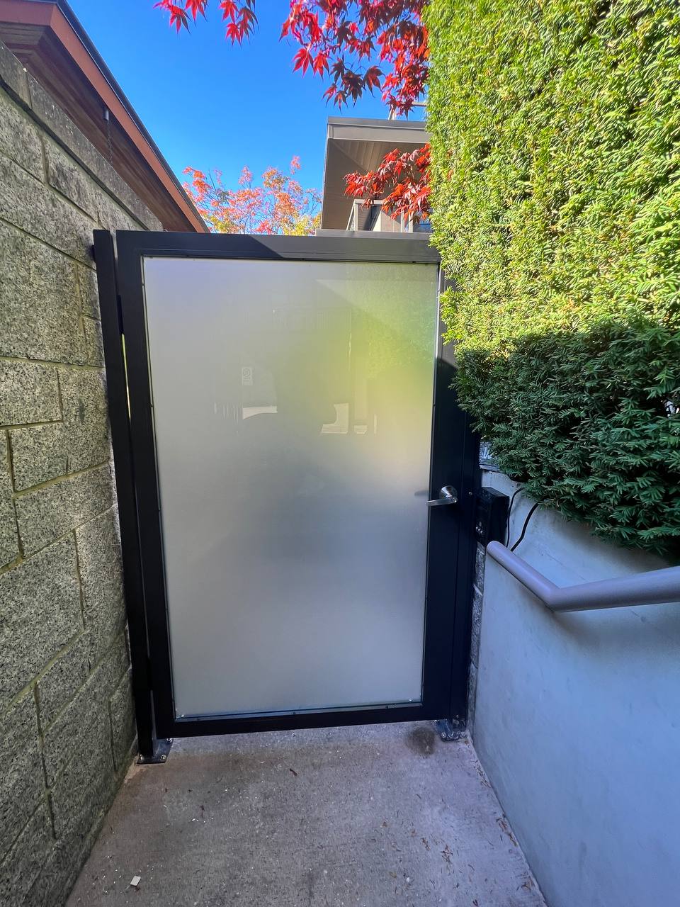 Custom architectural gate created by Belcarra Glass